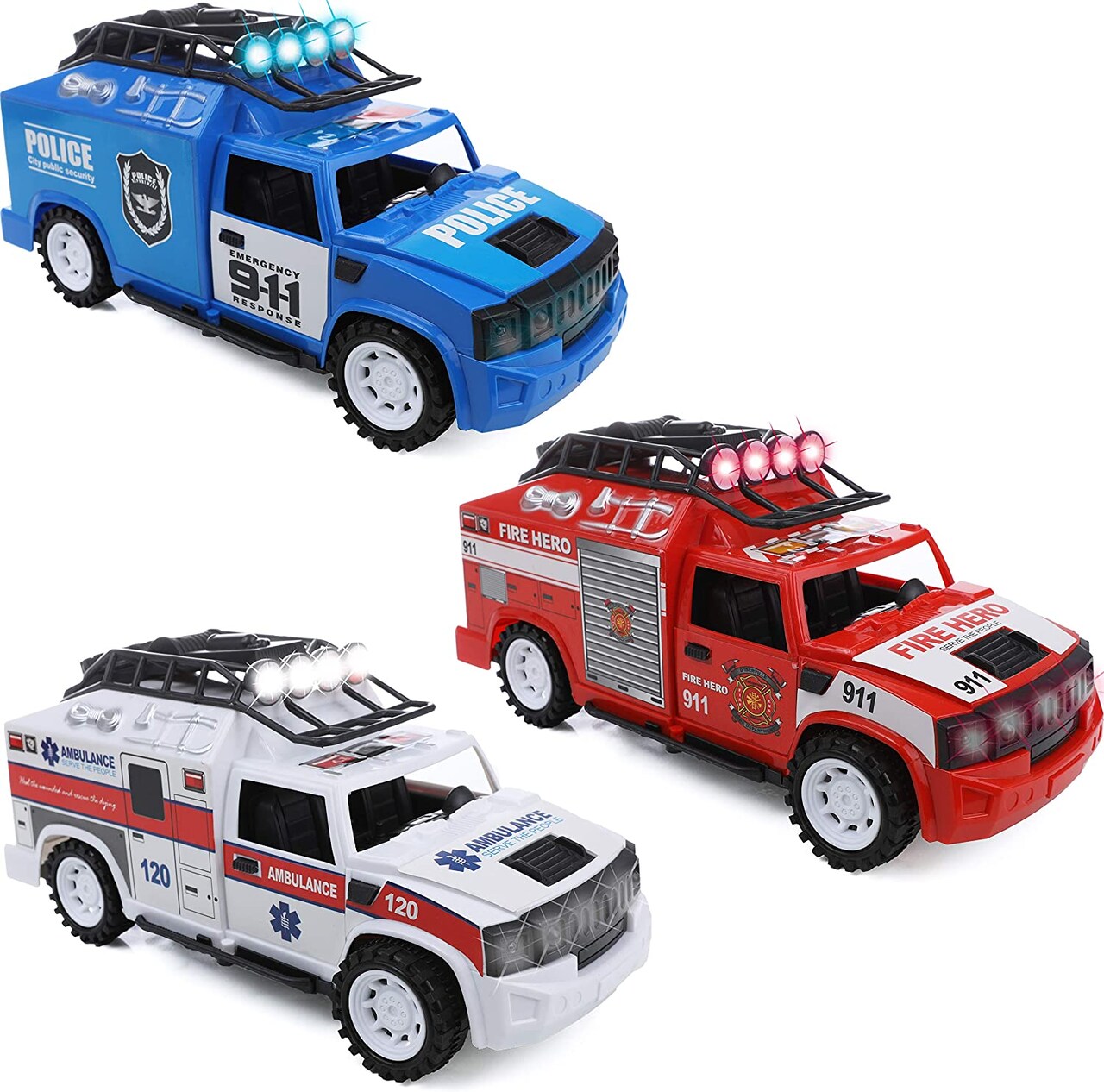 Iq Toys Fire Truck Police Car Ambulance